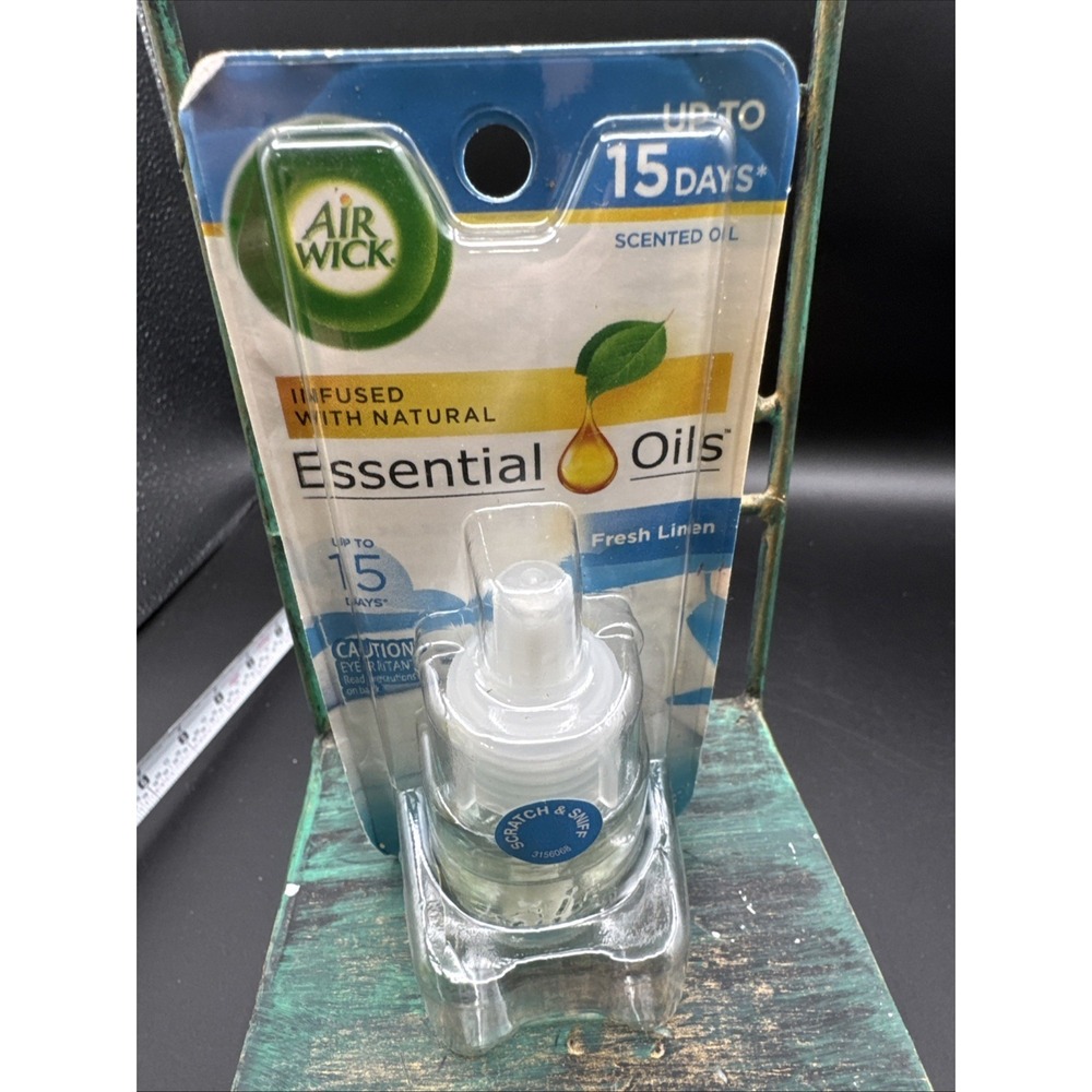 Air Wick Scented Oil Air Freshener, Fresh Linen, Plug In Refill, 1ct, .27oz